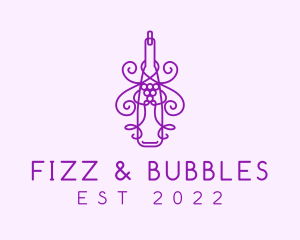 Purple Wine Grape Bottle logo