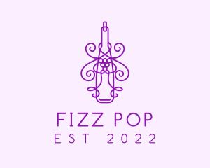 Purple Wine Grape Bottle logo design