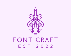 Purple Wine Grape Bottle logo design