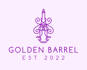 Purple Wine Grape Bottle logo