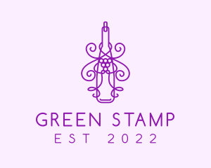 Purple Wine Grape Bottle logo design