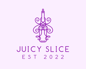 Purple Wine Grape Bottle logo design