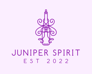 Purple Wine Grape Bottle logo