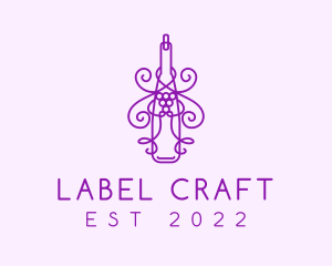 Purple Wine Grape Bottle logo design