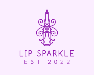 Purple Wine Grape Bottle logo design