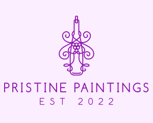 Purple Wine Grape Bottle logo design