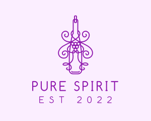 Purple Wine Grape Bottle logo design