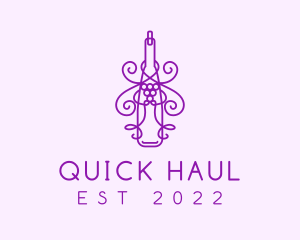 Purple Wine Grape Bottle logo design