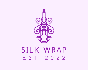 Purple Wine Grape Bottle logo design