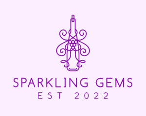 Purple Wine Grape Bottle logo design