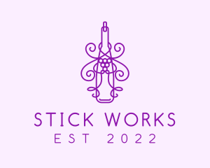 Purple Wine Grape Bottle logo design