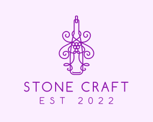 Purple Wine Grape Bottle logo design