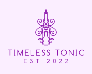Purple Wine Grape Bottle logo