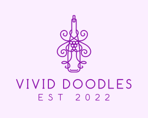 Purple Wine Grape Bottle logo design