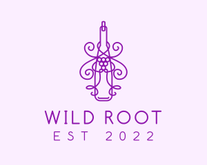 Purple Wine Grape Bottle logo design