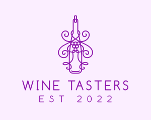 Purple Wine Grape Bottle logo