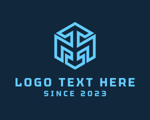 Geometric Cube Letter M  logo