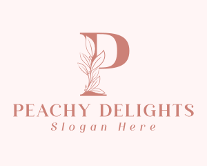 Elegant Leaves Letter P logo design