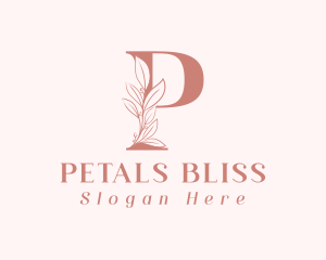 Elegant Leaves Letter P logo design