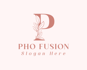 Elegant Leaves Letter P logo design