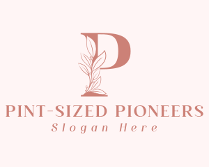 Elegant Leaves Letter P logo design