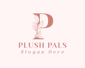 Elegant Leaves Letter P logo design