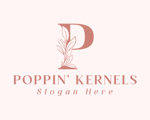 Elegant Leaves Letter P logo design