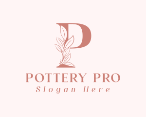 Elegant Leaves Letter P logo design