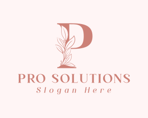 Elegant Leaves Letter P logo design