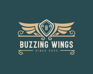 Royal Winged Shield logo design