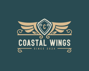 Royal Winged Shield logo design