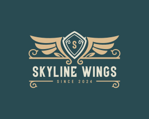 Royal Winged Shield logo design