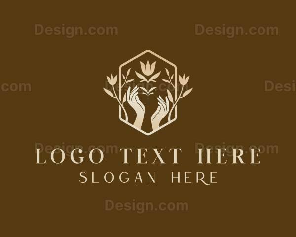 Stylish Hands Flower Logo