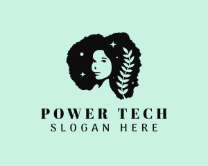 Leaf Afro Woman logo