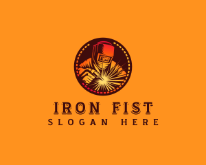 Industrial Welding Worker logo design