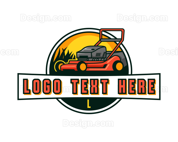 Gardening Lawn Mower Logo