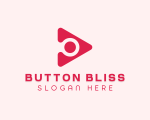 Magnifying Glass Play Button logo design