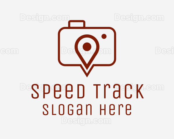 Camera GPS Location Pin Logo