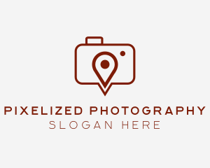 Camera GPS Location Pin logo design