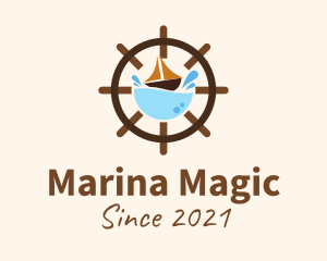 Marine Sailing Wheel logo design