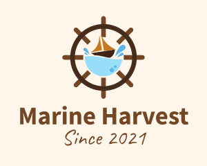 Marine Sailing Wheel logo design