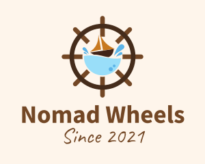 Marine Sailing Wheel logo design