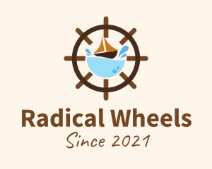 Marine Sailing Wheel logo design