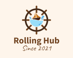 Marine Sailing Wheel logo design