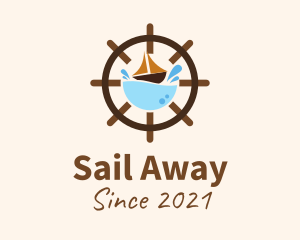 Marine Sailing Wheel logo design