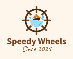 Marine Sailing Wheel logo design