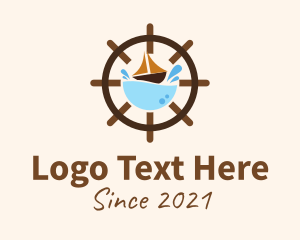 Steering - Marine Sailing Wheel logo design