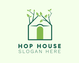 Landscaping Leaf House logo design