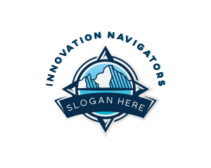 Mountain Compass Navigation logo design