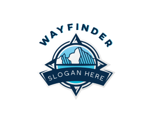 Mountain Compass Navigation logo design